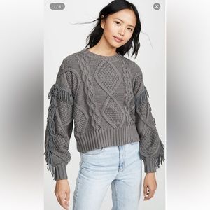 Fringe Cableknit Sweater